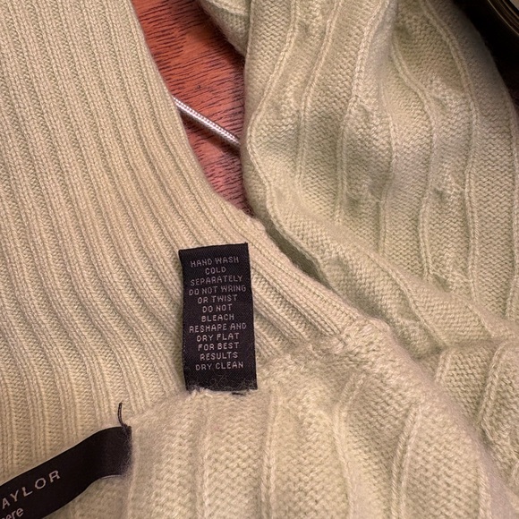 Lemon Green Cashmere Cable Knit Turtleneck Sweater available for only a few days - Picture 4 of 4